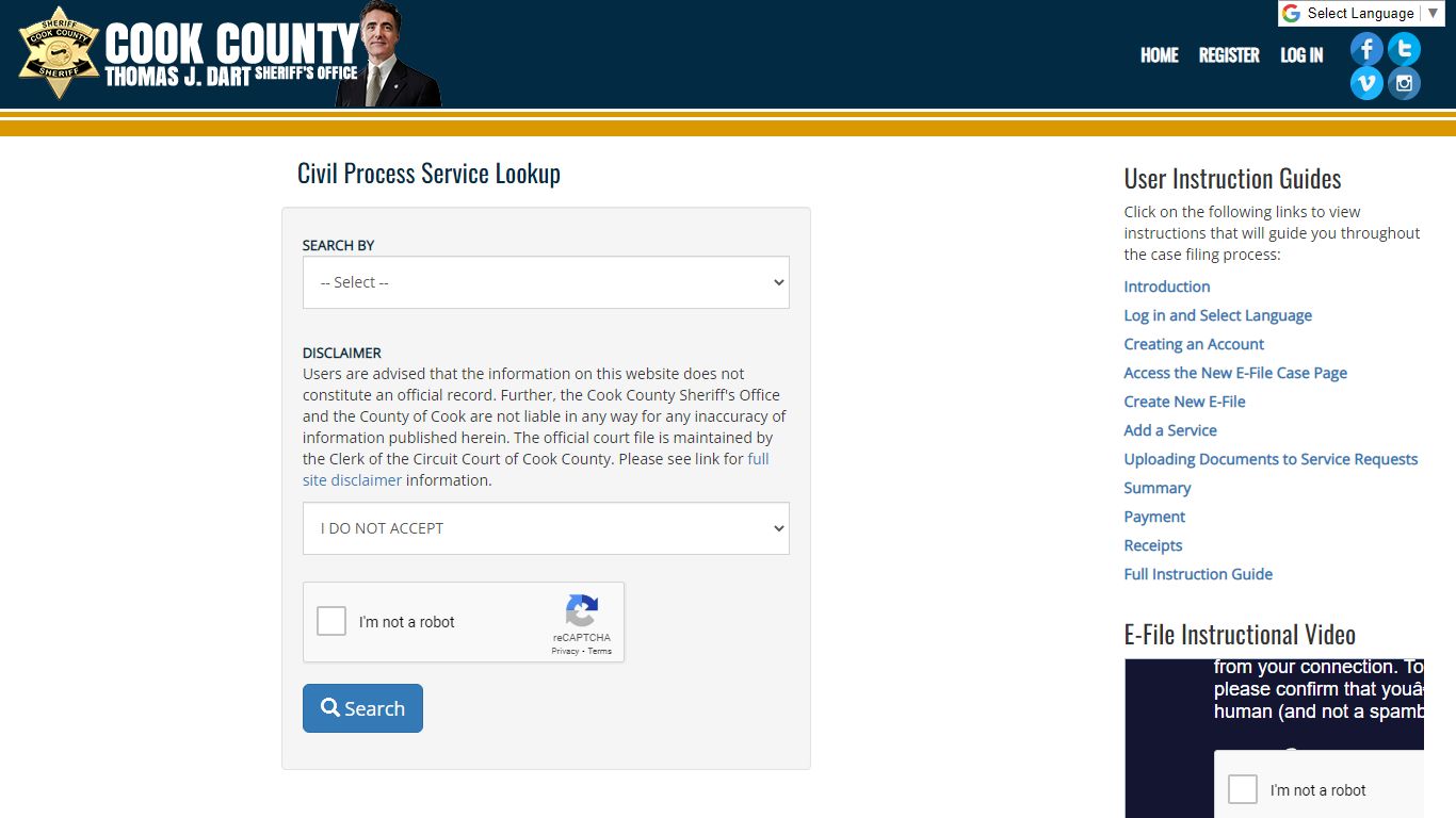 Civil Process Service Lookup - Cook County Sheriff