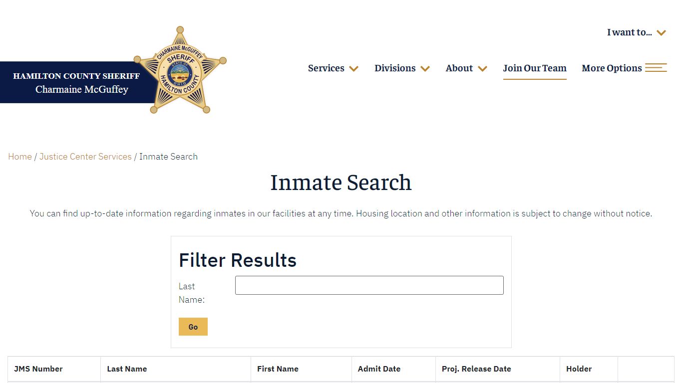 Inmate Search - Hamilton County Sheriff's Office